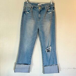 RISEN Los Angeles Women’s High Waisted, Cuffed Baggy Jeans, size 2XL (18)